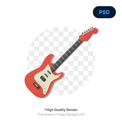 Icono 3d de guitarra eléctrica psd premium Archivo PSD Premium