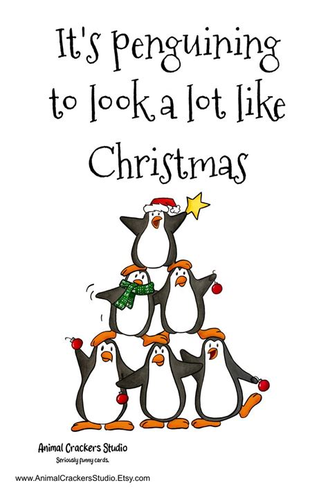 penguins standing on top of each other with the words it's penguining ...