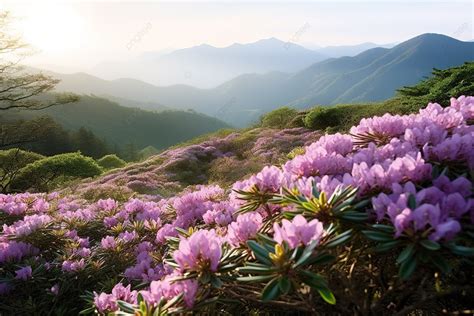 Rhododendron Berbunga Di Ladang Musim Semi Pegunungan Taiwan Resolusi