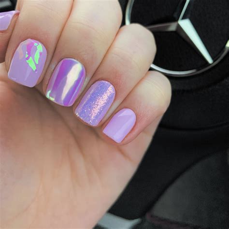 Lilac Gel Nails Lilac Nails Purple Acrylic Nails Mermaid Nails