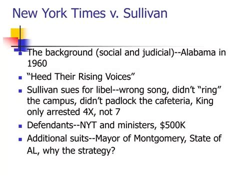 PPT - New York Times v. Sullivan PowerPoint Presentation, free download ...