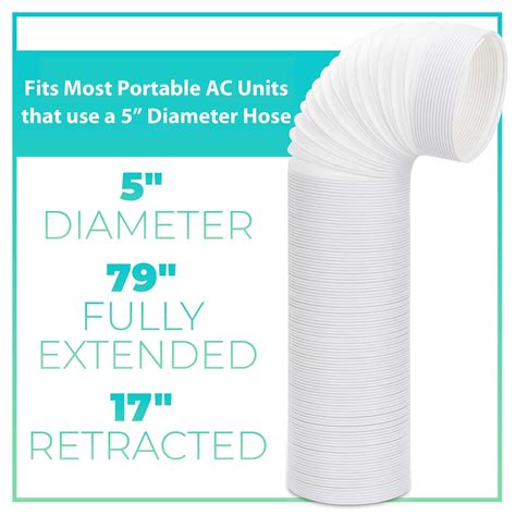 Buy Portable Air Conditioner Exhaust Hose 5in Diameter 79in Extended Universal Fit