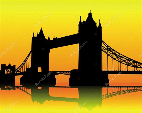 Silhouette Tower Bridge — Stock Vector © mayboro #5487666