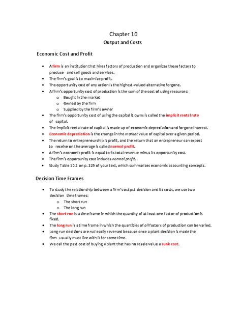 Ec Chapter E Lecture Notes For Econ Can Help To Study