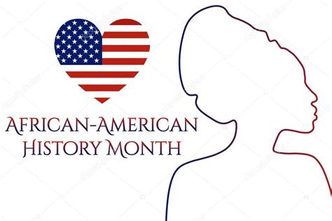 African American Or Black History Month Concept With Silhouette Of