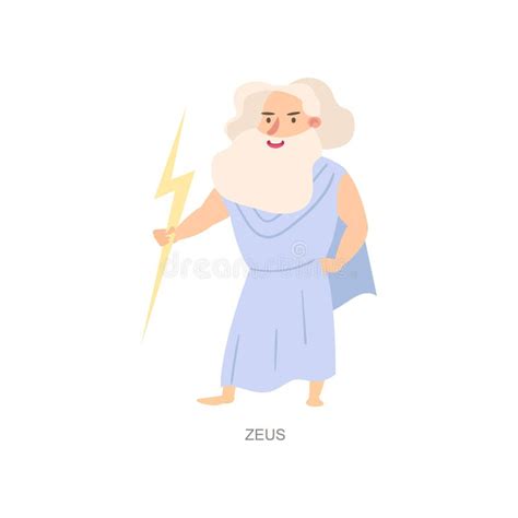 Zeus Van De Mythologie Griekse Oude God Witte Baard Vector Illustratie