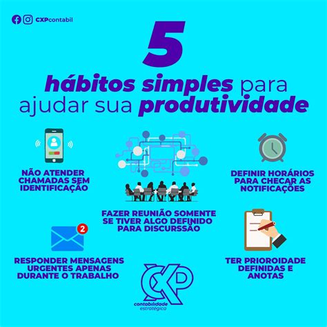 5 HÁBITOS SIMPLES QUE PARA TE AJUDAR A TER MAIS PRODUTIVIDADE 1 Não