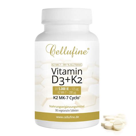 Vitamin K2 Natto D3 5 000 Ie 365 Tabletten Cellufine De