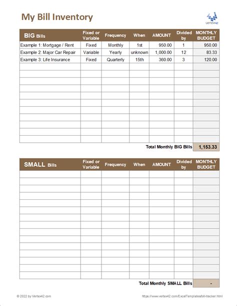 Bill Tracker Worksheet Worksheets Library