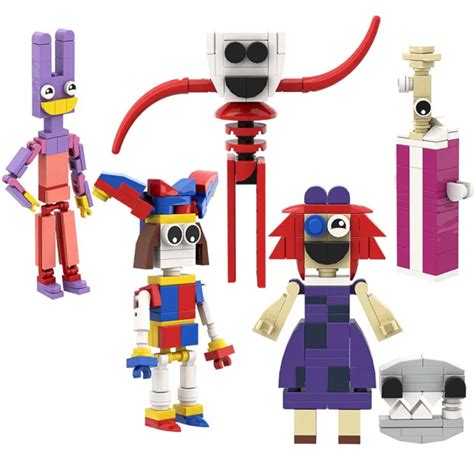 The Amazing Digital Circus Figures Building Blocks Set Jax Pomni Model