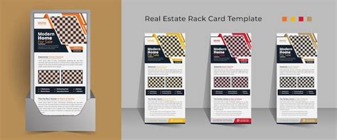 Corporate Real Estate Rack Karten Template Design Premium Vektor