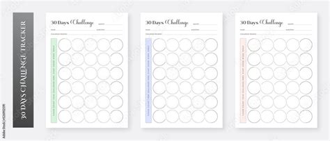 30 Day Challenge Tracker Template 30 Day Habit Tracker Template