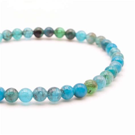 Bracelet Apatite Bleue Mm Pierre De Litho