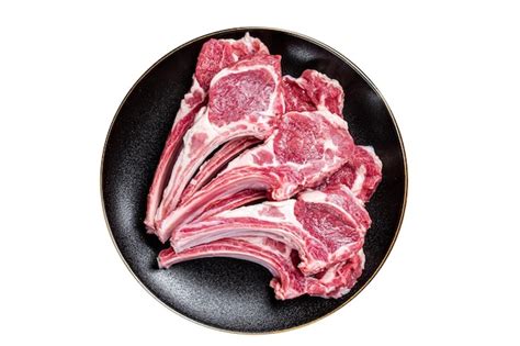 Premium Photo Raw Lamb Chops Fresh Mutton Meat Cutlets On A Ribs