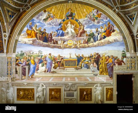 Rapha L La Dispute Du Saint Sacrement Fresque Photo Stock Alamy