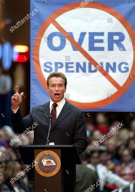 Governor Arnold Schwarzenegger Speaks About His Editorial Stock Photo ...