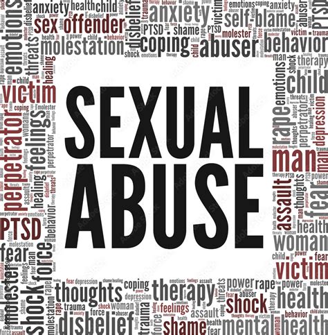 Sexual Abuse Word Cloud Conceptual Design Isolated On White Background Stock Vector Adobe Stock