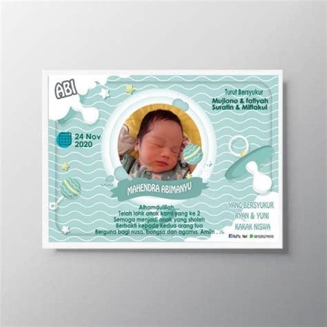 Jual Kartu Ucapan Tasyakuran Aqiqah Nama Bayi Stiker Aqiaqoh Stiker