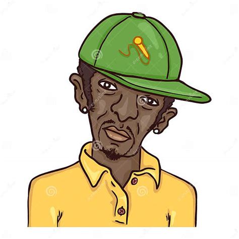 Vector Cartoon Avatar Afro American Man In Baseball Cap Stock Vector