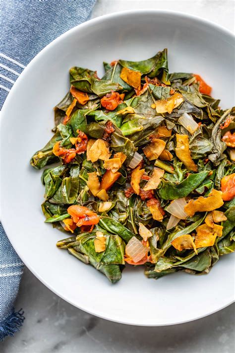 Smoky Vegan Collard Greens Southern Style Recipe Veeg