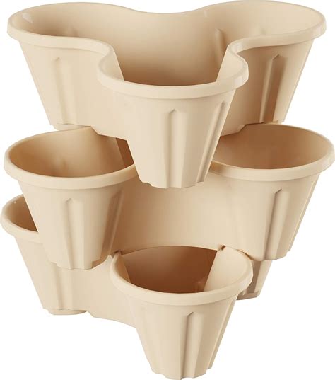 Pure Garden Set Of 3 Stacking Planter Tower 3 Tier Space Saving Flower Pots