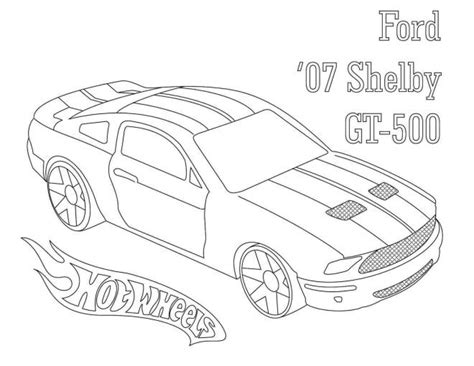 Coloriage Hot Wheels Ford Shelby Gt Dessin Gratuit Imprimer