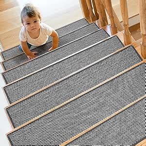 Amazon Smilool Natural Linen Non Slip Stair Treads For Wooden