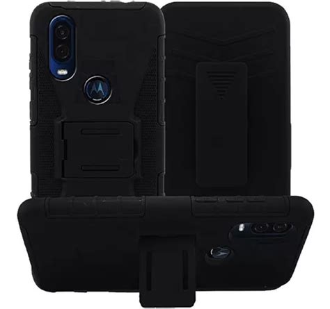 Funda Uso Rudo Combo Clip Moto One Vision Mica D Cristal Meses Sin