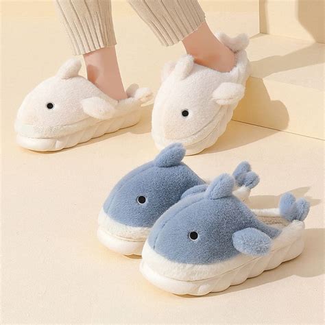 Cute Shark Plush Slippers Dabolly