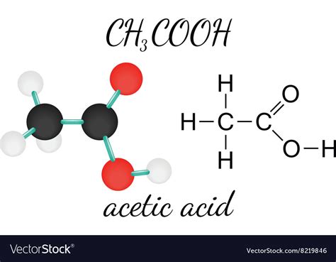 Ch Cooh Acetic Acid Molecule Royalty Free Vector Image