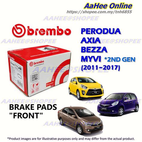 Brek Pad Depan Perodua AXIA BEZZA MYVI 2nd Gen Lagi Best ICON Original