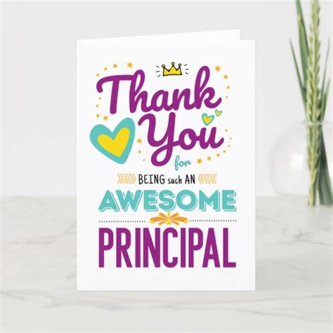 Thank You Card For Awesome Principal Uk