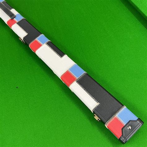 4 Colour Patch Design 1pc One Piece Twin 2 Lane Snooker Pool Cue Hard