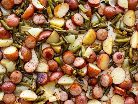 Sheet Pan Kielbasa Potatoes And Green Beans Cook Good Recipes