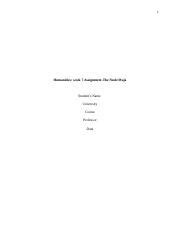 Humanities Week 7 Docx 1 Humanities Week 7 Assignment The Nude Maja Student S Name University