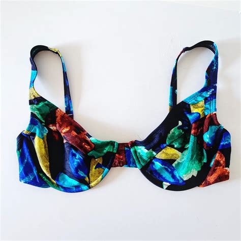 Vintage 90s Bikini Swimsuit Top By Swim Systems Underwire Unpadded Womens Size Medium Etsy