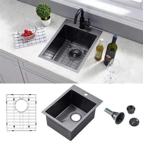 Buy SHACO 15x20 Inch Black Drop In Bar Sink 15 Inch Top RV Kitchen