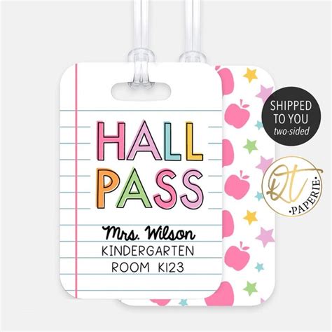 Personalized Hall Pass Classroom Etsy