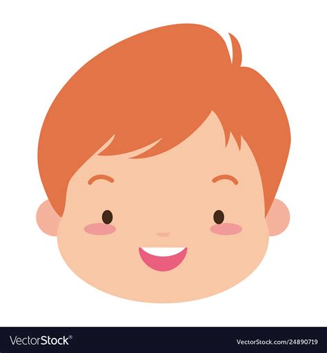 Cute happy boy face Royalty Free Vector Image - VectorStock