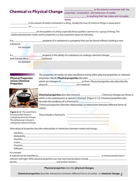 Chemical Vs Physical Change Worksheet Worksheets Library