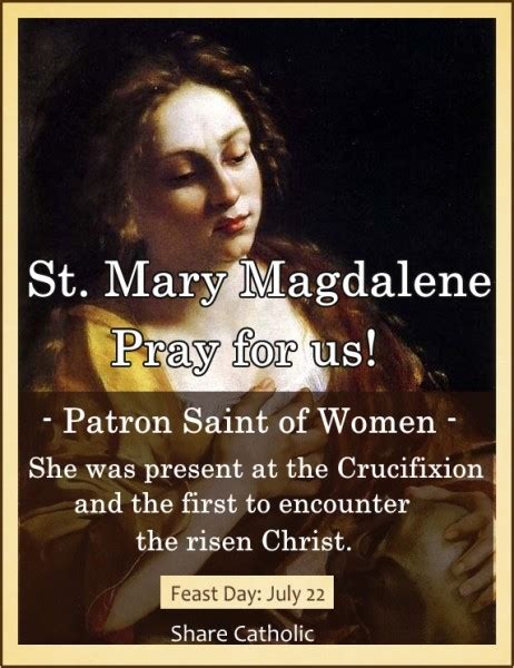 St Mary Magdalene Feast Day July 22