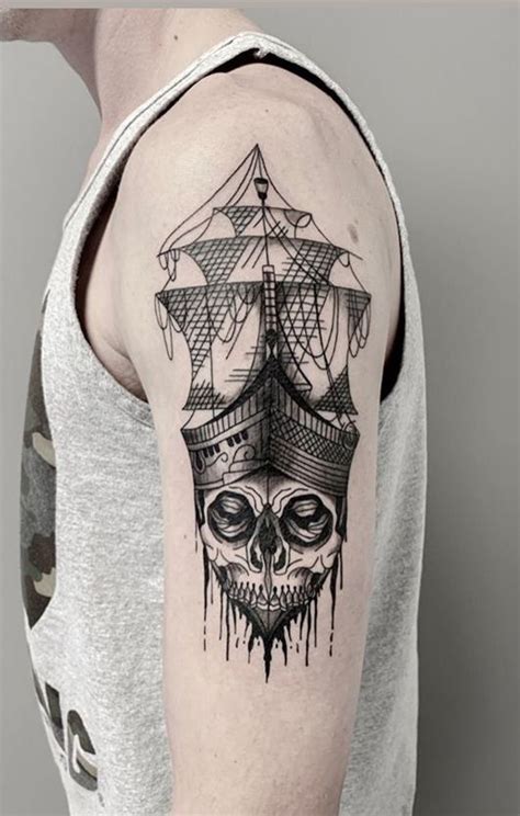 Skull Ship Tattoo Ship Tattoo Tattoos Skull Tattoo