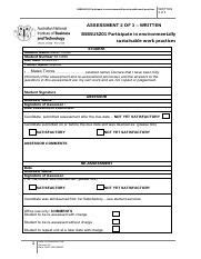 Bsbsus Assesment Pdf Bsbsus Participate In Environmentally