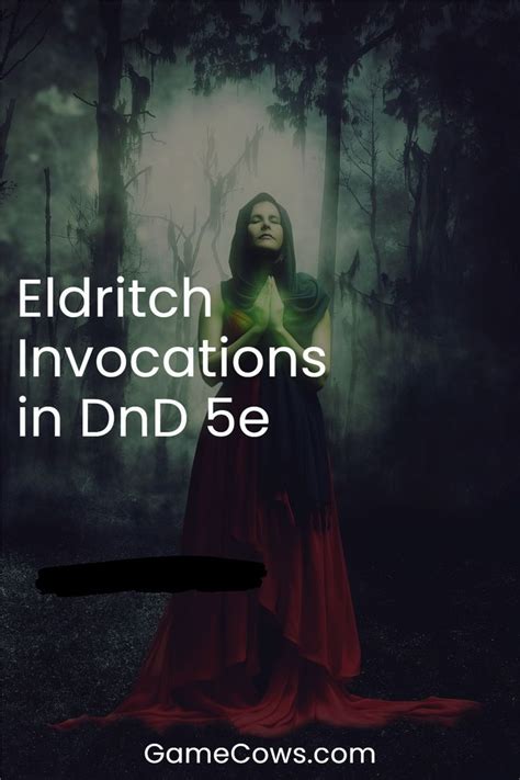 a woman standing in the woods with text that reads eldritch innovations ...