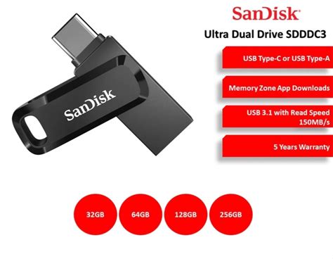 Sandisk 128gb Ultra Dual Drive Go Usb Type C Pen Drive Pragyaz