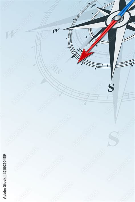 Compass Southwest Background Vector Illustration Arrow Points To The