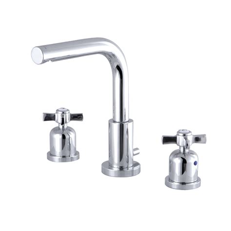 Modern Two Handle 3 Hole Deck Mounted Widespread Bathroom Faucet With