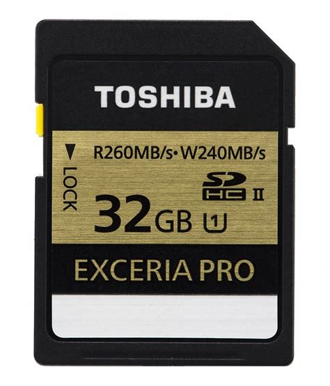 Toshiba Sd Exceria Pro Uhs-2 (r260/w240) U1 32gb Sd Card - Memory Cards ...