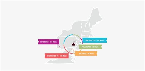 Map Graphic Illustrating The Distances Hershey Pa Is Pennsylvania