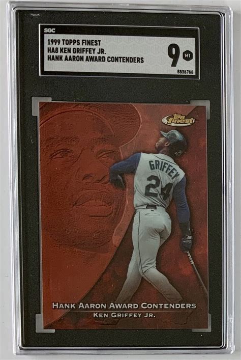 Topps Finest Hank Aaron Award Ken Griffey Jr Card Ha Sgc Mint